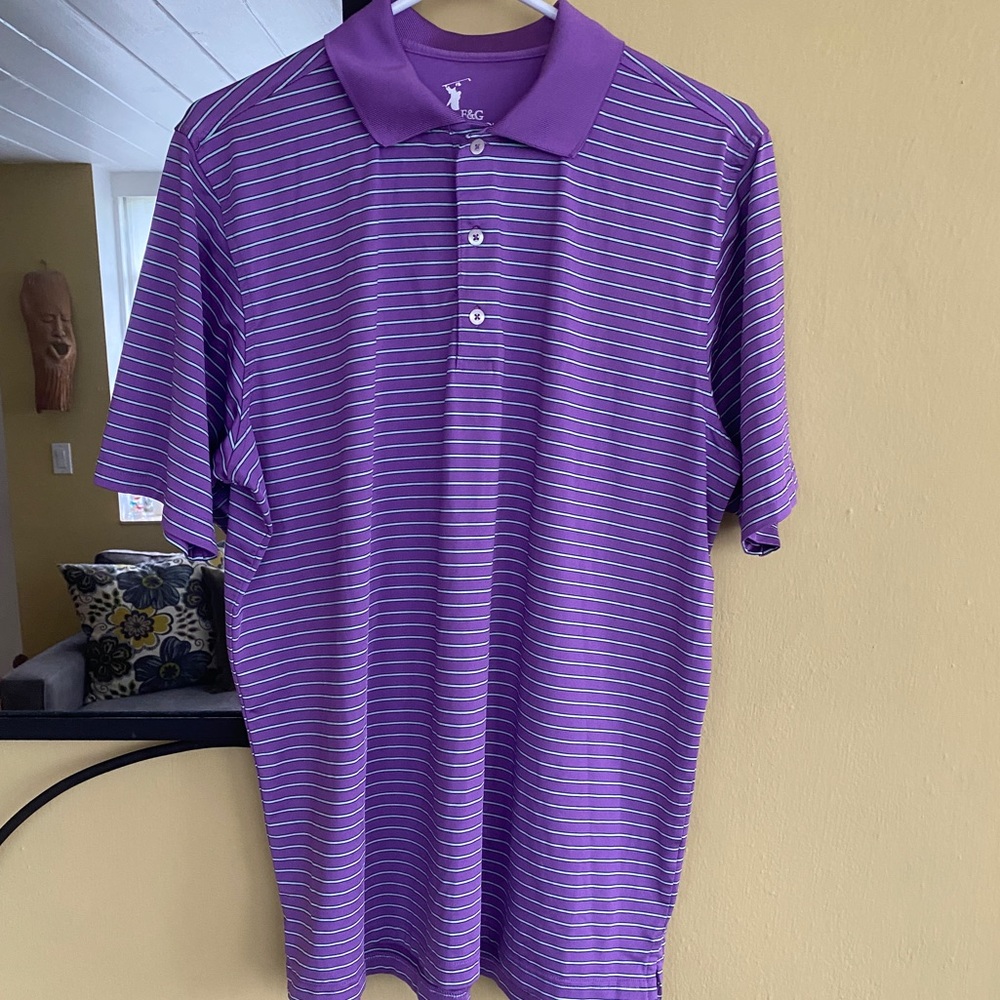 Fairway & Greene F&G Tech Men’s Striped Short Sleeve Golf Polo